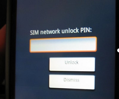 SIM Network Unlock Pin Screen