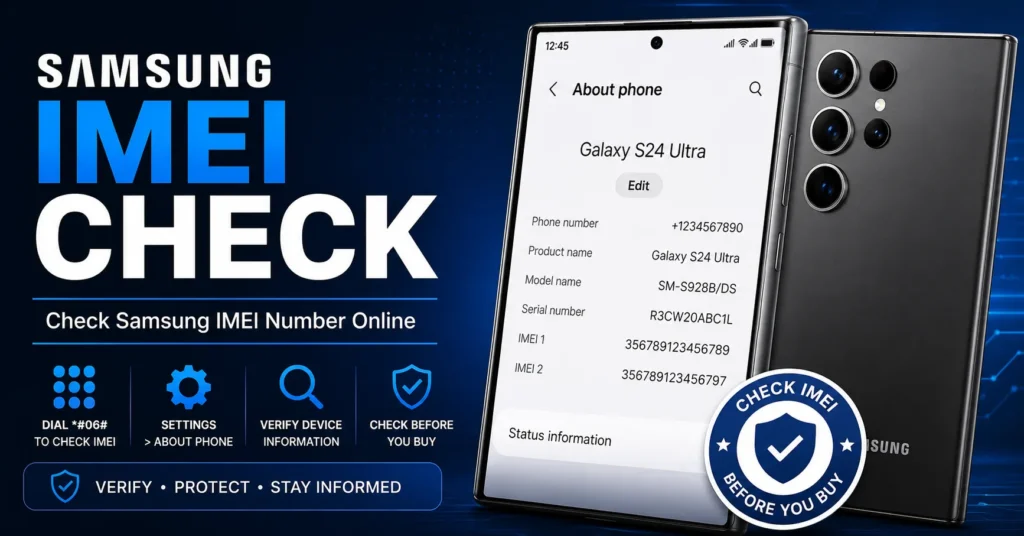 Samsung IMEI check for Galaxy smartphone device information