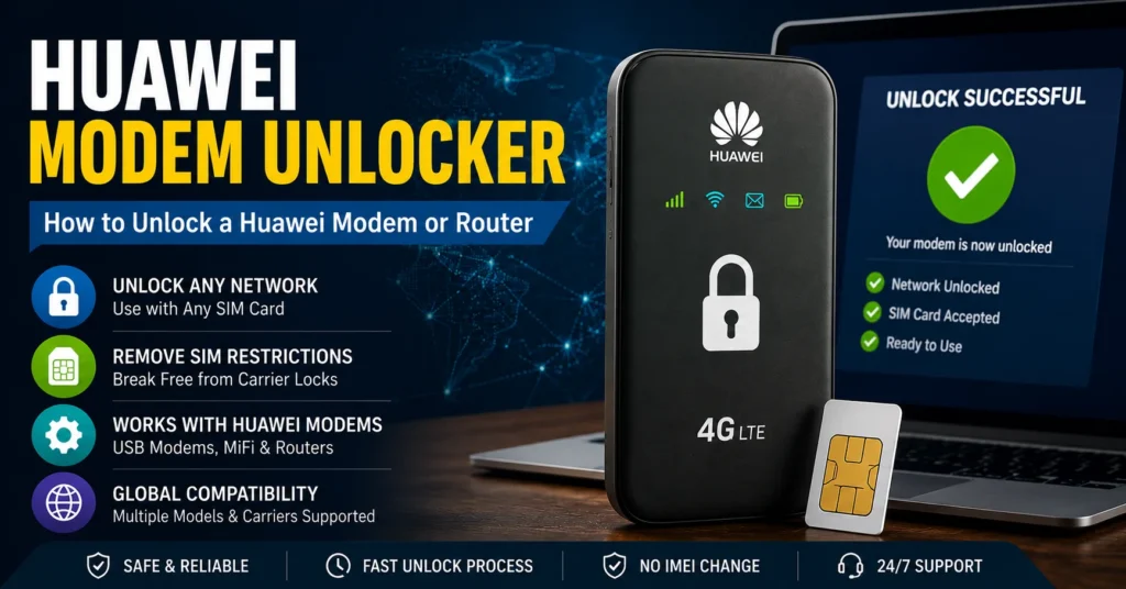 Huawei modem unlocker for unlocking Huawei modems and routers