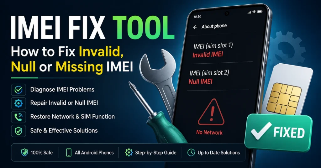 IMEI Fix Tool for invalid, null, or missing IMEI on Android phones