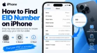 How to find EID number on iPhone using Settings, General, and About