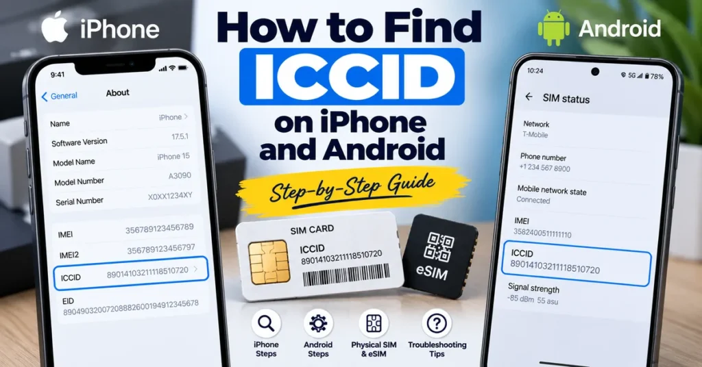 How to find ICCID on iPhone and Android using SIM information settings