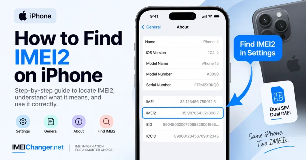 How to find IMEI2 on iPhone using Settings, General, and About