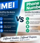 IMEI vs phone number comparison showing the difference between device and mobile service identifiers