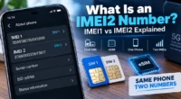 IMEI1 and IMEI2 displayed on a smartphone showing two cellular device identifiers