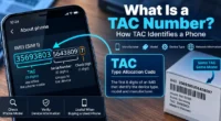 TAC number highlighted as the first 8 digits of an IMEI used to identify a phone model