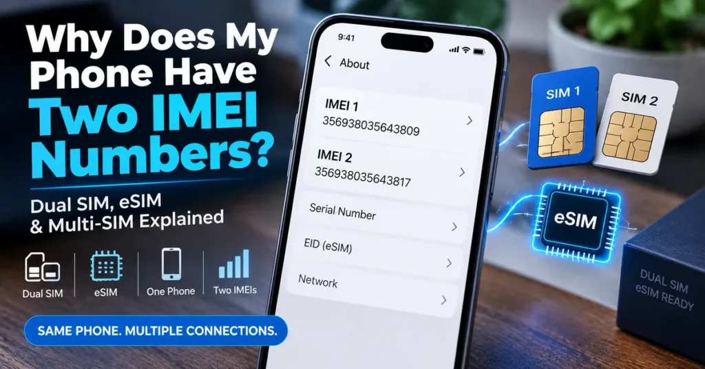 Why does my phone have two IMEI numbers showing IMEI1 and IMEI2 on a Dual SIM smartphone